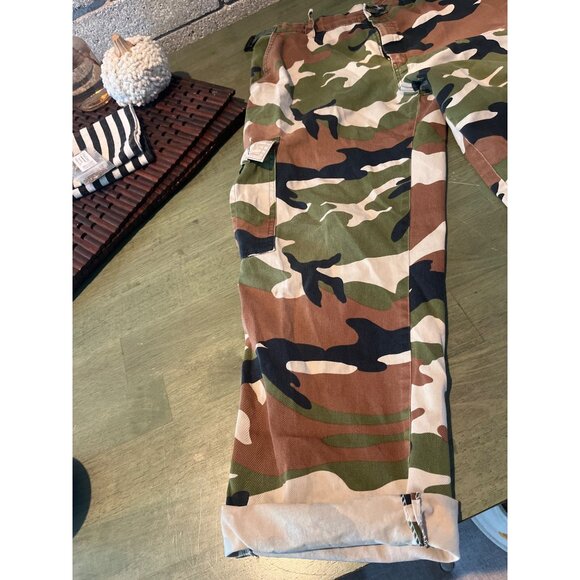Vintage Woodland Camo Cargo Pants Military Surplus Tactical Utility Trousers - Picture 7 of 9